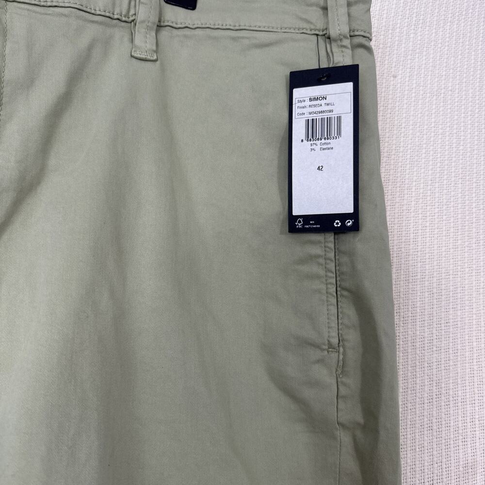 Mavi Simon Chino Shorts Men 42 Sage Stretch Twill Casual Golf Preppy Resort Wear - Picture 2 of 5